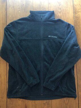 Men's Large Columbia Steens Fall Mountain Full Zip Fleece Jacket Adjustable Hem